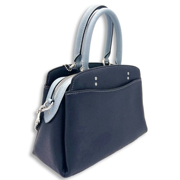 COACH Midnight and Light Blue Leather Mini Lillie Crossbody Silver Accents NWT - Picture 5 of 10